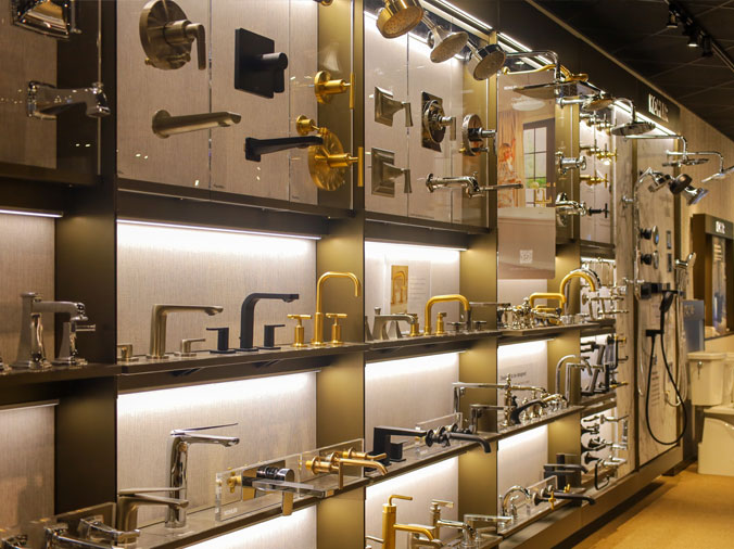 Hajoca Harrisburg Kitchen & Bath Showroom bathroom faucets display